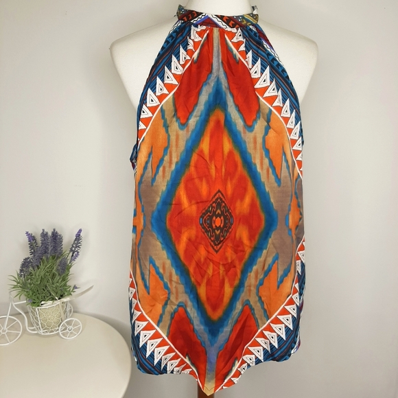 Fashion Web Tops - Fashion Web Coral Geometric Halter Tank
Size XL